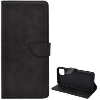 Tok álló, bőr hatású (FLIP, oldalra nyíló, asztali tartó funkció, prémium) FEKETE Samsung Galaxy A22 5G (SM-A226) kép