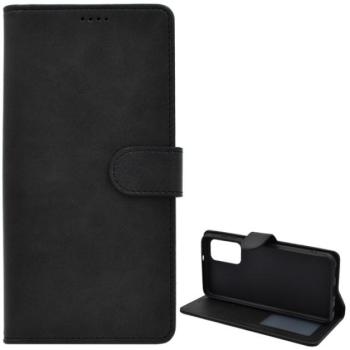 Tok álló, bőr hatású (FLIP, oldalra nyíló, asztali tartó funkció, prémium) FEKETE Samsung Galaxy A23 5G (SM-A236F) kép