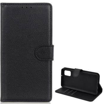 Tok álló, bőr hatású (FLIP, oldalra nyíló, asztali tartó funkció, prémium) FEKETE Samsung Galaxy A41 (SM-A415F) kép