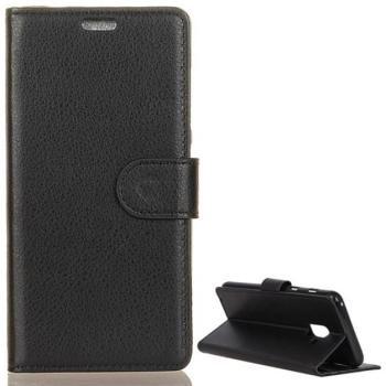 Tok álló, bőr hatású (FLIP, oldalra nyíló, asztali tartó funkció, prémium) FEKETE Samsung Galaxy A6 (2018) SM-A600F kép