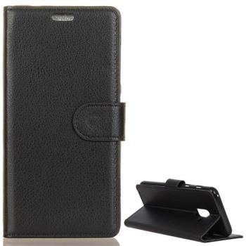 Tok álló, bőr hatású (FLIP, oldalra nyíló, asztali tartó funkció, prémium) FEKETE Samsung Galaxy A6+ (2018) SM-A605F kép