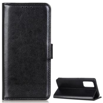 Tok álló, bőr hatású (FLIP, oldalra nyíló, asztali tartó funkció, prémium) FEKETE Samsung Galaxy S20 FE (SM-G780) kép