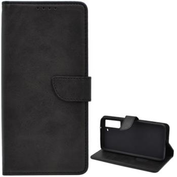Tok álló, bőr hatású (FLIP, oldalra nyíló, asztali tartó funkció, prémium) FEKETE Samsung Galaxy S21 FE (SM-G990) kép