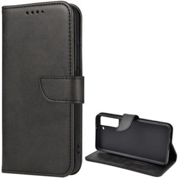Tok álló, bőr hatású (FLIP, oldalra nyíló, asztali tartó funkció, prémium) FEKETE Samsung Galaxy S21 (SM-G991) 5G kép