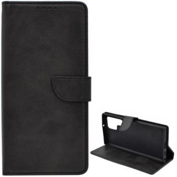 Tok álló, bőr hatású (FLIP, oldalra nyíló, asztali tartó funkció, prémium) FEKETE Samsung Galaxy S22 Ultra 5G (SM-S908) kép