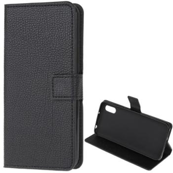 Tok álló, bőr hatású (FLIP, oldalra nyíló, asztali tartó funkció, prémium) FEKETE Samsung Galaxy Xcover 5 (SM-G525F) kép
