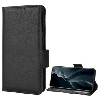 Tok álló, bőr hatású (FLIP, oldalra nyíló, asztali tartó funkció, prémium) FEKETE Xiaomi 12, Xiaomi 12X kép