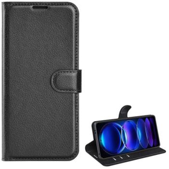 Tok álló, bőr hatású (FLIP, oldalra nyíló, asztali tartó funkció, prémium) FEKETE Xiaomi Poco X5 5G kép