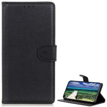 Tok álló, bőr hatású (FLIP, oldalra nyíló, asztali tartó funkció, prémium) FEKETE Xiaomi Redmi 10 5G kép