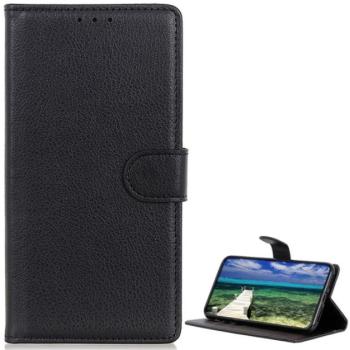 Tok álló, bőr hatású (FLIP, oldalra nyíló, asztali tartó funkció, prémium) FEKETE Xiaomi Redmi Note 10 Pro 4G kép