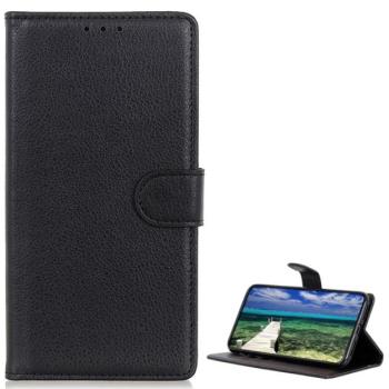 Tok álló, bőr hatású (FLIP, oldalra nyíló, asztali tartó funkció, prémium) FEKETE Xiaomi Redmi Note 11 4G (Redmi Note 11S) kép