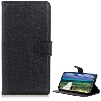 Tok álló, bőr hatású (FLIP, oldalra nyíló, asztali tartó funkció, prémium) FEKETE Xiaomi Redmi Note 12 4G kép