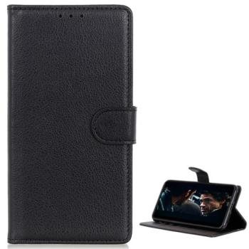Tok álló, bőr hatású (FLIP, oldalra nyíló, asztali tartó funkció, prémium) FEKETE Xiaomi Redmi Note 8T kép