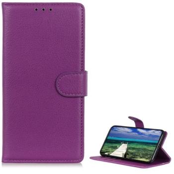 Tok álló, bőr hatású (FLIP, oldalra nyíló, asztali tartó funkció, prémium) LILA Apple iPhone 15 Plus kép