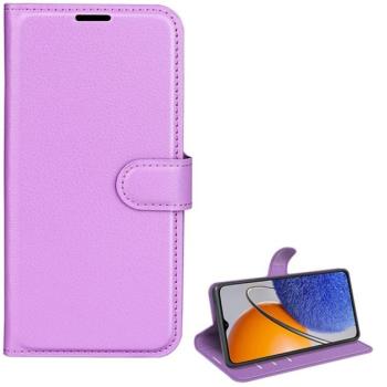 Tok álló, bőr hatású (FLIP, oldalra nyíló, asztali tartó funkció, prémium) LILA Huawei Nova Y61 kép