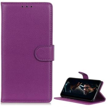 Tok álló, bőr hatású (FLIP, oldalra nyíló, asztali tartó funkció, prémium) LILA Samsung Galaxy A20e (SM-A202F) kép