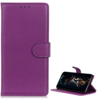 Tok álló, bőr hatású (FLIP, oldalra nyíló, asztali tartó funkció, prémium) LILA Samsung Galaxy A42 5G (SM-A425F) kép