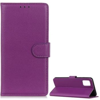 Tok álló, bőr hatású (FLIP, oldalra nyíló, asztali tartó funkció, prémium) LILA Samsung Galaxy A52 4G (SM-A525F), Samsung Galaxy A52 5G (SM-A526F), Samsung Galaxy A52s 5G (SM-A528) kép