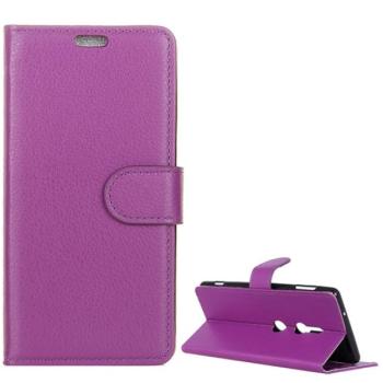Tok álló, bőr hatású (FLIP, oldalra nyíló, asztali tartó funkció, prémium) LILA Sony Xperia XZ3 (H9436) kép