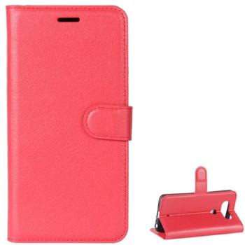 Tok álló, bőr hatású (FLIP, oldalra nyíló, asztali tartó funkció, prémium) PIROS LG Q8 (H970) kép