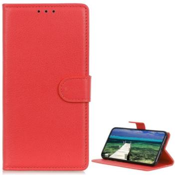 Tok álló, bőr hatású (FLIP, oldalra nyíló, asztali tartó funkció, prémium) PIROS Samsung Galaxy A22 5G (SM-A226) kép