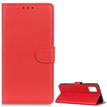 Tok álló, bőr hatású (FLIP, oldalra nyíló, asztali tartó funkció, prémium) PIROS Samsung Galaxy A52 4G (SM-A525F), Samsung Galaxy A52 5G (SM-A526F), Samsung Galaxy A52s 5G (SM-A528) kép