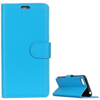 Tok álló, bőr hatású (FLIP, oldalra nyíló, asztali tartó funkció, prémium) VILÁGOSKÉK Huawei Y6 (2018) kép