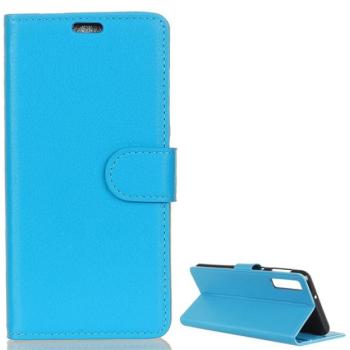 Tok álló, bőr hatású (FLIP, oldalra nyíló, asztali tartó funkció, prémium) VILÁGOSKÉK Samsung Galaxy A7 (2018) SM-A750F kép