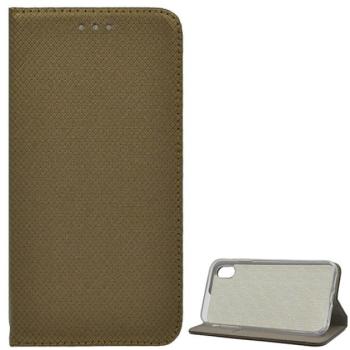 Tok álló, bőr hatású (FLIP, oldalra nyíló, asztali tartó funkció, rombusz minta) ARANYBARNA Apple iPhone XS Max 6.5 kép