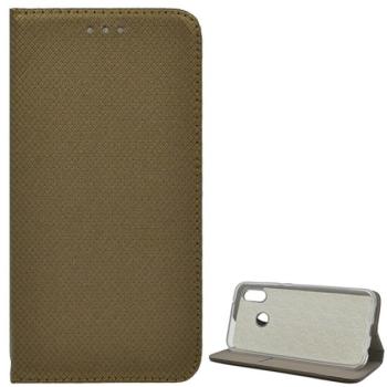 Tok álló, bőr hatású (FLIP, oldalra nyíló, asztali tartó funkció, rombusz minta) ARANYBARNA Huawei P20 Lite kép