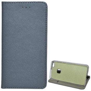 Tok álló, bőr hatású (FLIP, oldalra nyíló, asztali tartó funkció, rombusz minta) SZÜRKE Huawei P10 Lite kép