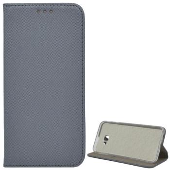 Tok álló, bőr hatású (FLIP, oldalra nyíló, asztali tartó funkció, rombusz minta) SZÜRKE Samsung Galaxy J4 Plus (SM-J415F) kép