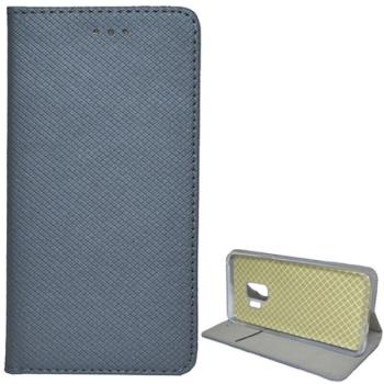 Tok álló, bőr hatású (FLIP, oldalra nyíló, asztali tartó funkció, rombusz minta) SZÜRKE Samsung Galaxy S9 (SM-G960) kép