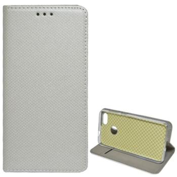 Tok álló, bőr hatású (FLIP, oldalra nyíló, asztali tartó funkció, rombusz minta) VILÁGOSSZÜRKE Huawei P9 Lite Mini kép
