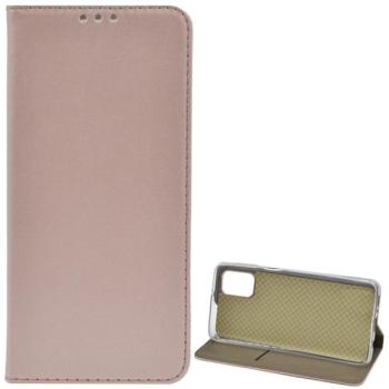 Tok álló, bőr hatású (FLIP, oldalra nyíló, asztali tartó funkció) ROZÉARANY Samsung Galaxy M31s (SM-M317F) kép