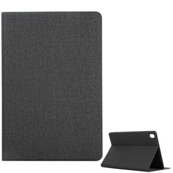 Tok álló, bőr hatású (FLIP, oldalra nyíló, asztali tartó funkció, textil hatás) FEKETE Huawei MediaPad M6 10.8 WIFI, Huawei MediaPad M6 10.8 LTE kép