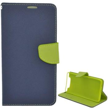Tok álló, bőr hatású (FLIP, oldalra nyíló, asztali tartó funkció, textil minta) SÖTÉTKÉK Samsung Galaxy A80 (SM-A805F) kép