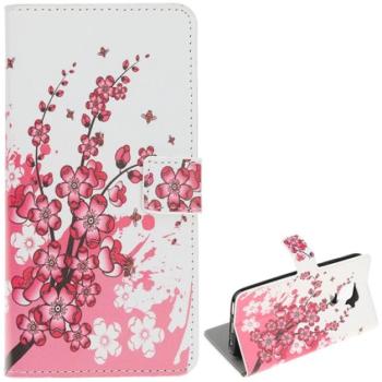 Tok álló, bőr hatású (FLIP, oldalra nyíló, asztali tartó funkció, virág minta) FEHÉR Huawei Mate 30 Lite (Nova 5i Pro) kép