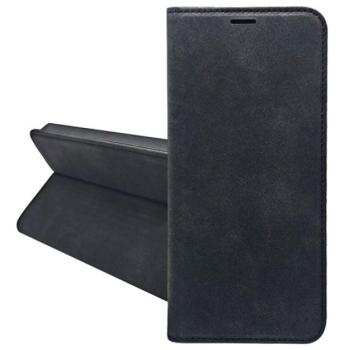 Tok álló, bőr hatású (FLIP, oldalra nyíló, asztali tartó, kártyazseb, prémium) FEKETE Motorola Moto G54 5G (XT2343-1) kép