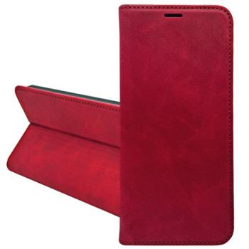 Tok álló, bőr hatású (FLIP, oldalra nyíló, asztali tartó, kártyazseb, prémium) PIROS Motorola Moto E13 (XT-2345) kép
