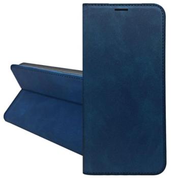 Tok álló, bőr hatású (FLIP, oldalra nyíló, asztali tartó, kártyazseb, prémium) SÖTÉTKÉK Samsung Galaxy S25 Edge (SM-S937) kép