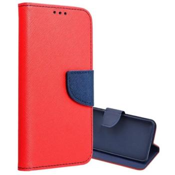 Tok álló, bőr hatású (FLIP, oldalra nyíló, asztali tartó, kártyazseb, textil hatás) PIROS/KÉK Samsung Galaxy A56 5G (SM-A566) kép