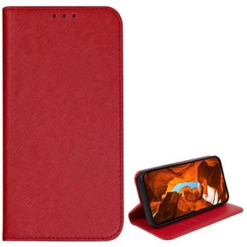 Tok álló, bőr hatású (FLIP, oldalra nyíló, asztali tartó, kártyazseb, textil hatás) PIROS T Phone 2 5G kép