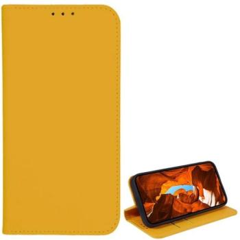 Tok álló, bőr hatású (FLIP, oldalra nyíló, asztali tartó, kártyazseb, textil hatás) SÁRGA T Phone 2 Pro 5G kép