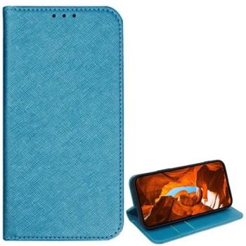 Tok álló, bőr hatású (FLIP, oldalra nyíló, asztali tartó, kártyazseb, textil hatás) VILÁGOSKÉK T Phone 2 5G kép