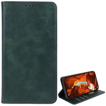 Tok álló, bőr hatású (FLIP, oldalra nyíló, asztali tartó, koptatott bőr minta, prémium) SÖTÉTZÖLD T Phone 2 5G kép