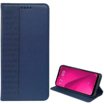 Tok álló, bőr hatású (FLIP, oldalra nyíló, asztali tartó, lóhere) SÖTÉTKÉK T Phone 2 5G kép