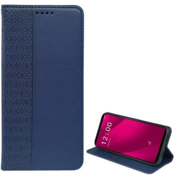 Tok álló, bőr hatású (FLIP, oldalra nyíló, asztali tartó, lóhere) SÖTÉTKÉK T Phone 2 Pro 5G kép