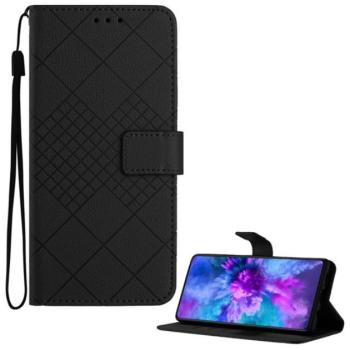 Tok álló, bőr hatású (FLIP, oldalra nyíló, asztali tartó, négyzet, prémium) FEKETE T Phone 3 5G kép