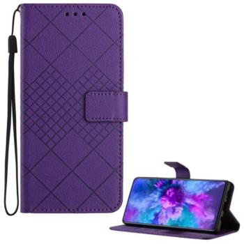 Tok álló, bőr hatású (FLIP, oldalra nyíló, asztali tartó, négyzet, prémium) LILA T Phone 3 5G kép